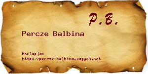 Percze Balbina névjegykártya